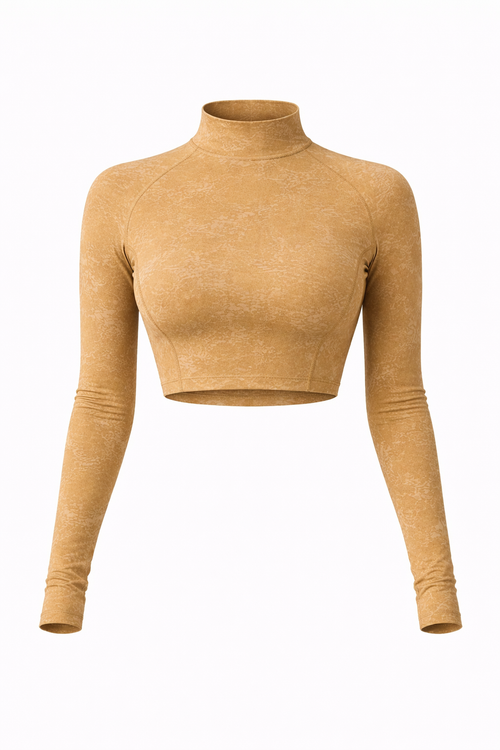 KIKI ROCK Sculpt Seamless Set – Long Sleeve Top & Biker Shorts (Beige)